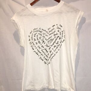 Cinq A Sept Sleeveless Top With Heart Shaped Typography | Size S